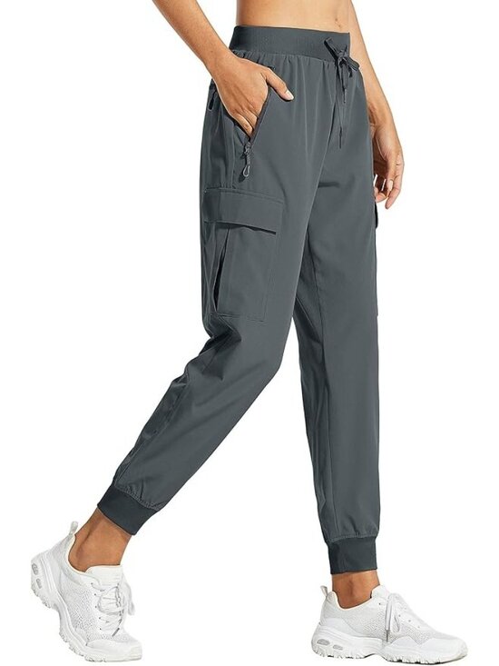 Libin Pants - Libin Cargo Jogger Pants womens XXL Gray Elastic Waist Lightweight (K621)